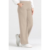 Miyase En Boy Likra Bol Paça Pantolon - Taş Miyase En Boy Likra Bol Paça Pantolon - Taş