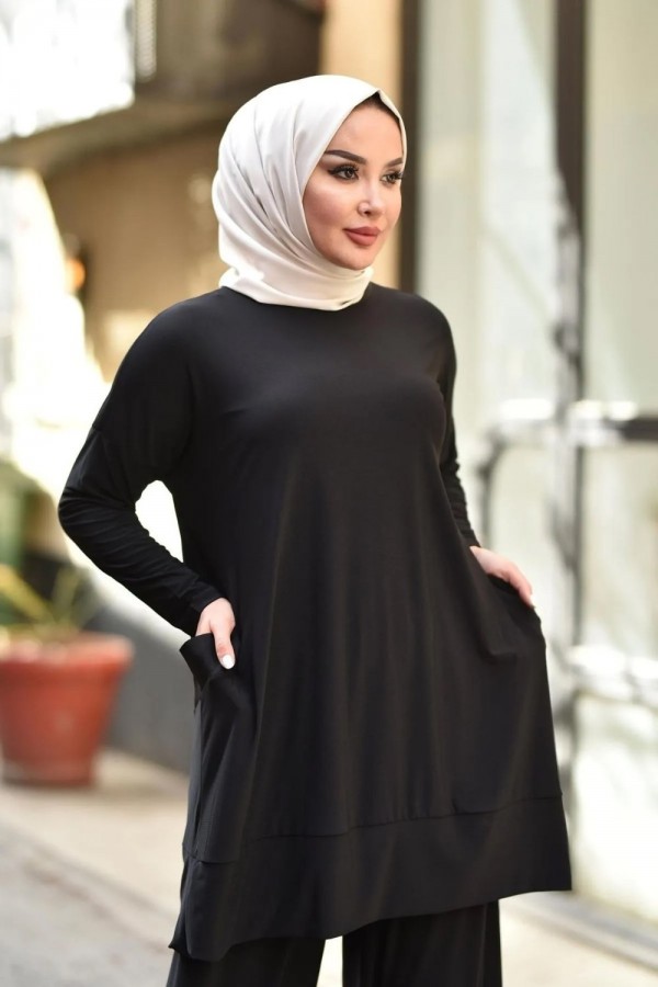 Hebe Cepli İkili Sandy Takım - Siyah Hebe Cepli İkili Sandy Takım - Siyah