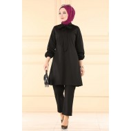 Fular Ayrobin İkili Takım - Siyah 