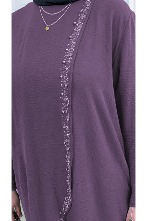 Şimal Büyük Beden Taşlı Takım Koyu Gül Kurusu Şimal Büyük Beden Taşlı Takım Koyu Gül Kurusu