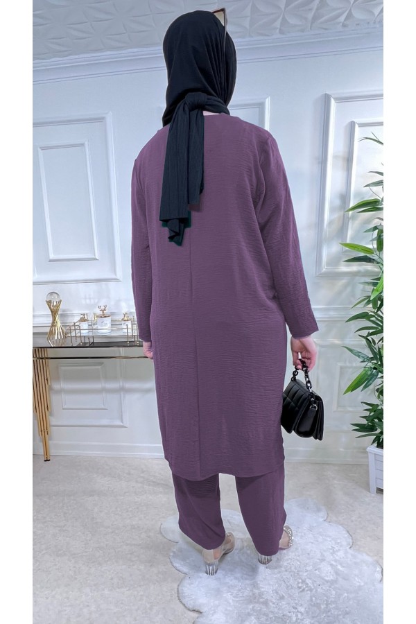 Şimal Büyük Beden Taşlı Takım Koyu Gül Kurusu Şimal Büyük Beden Taşlı Takım Koyu Gül Kurusu