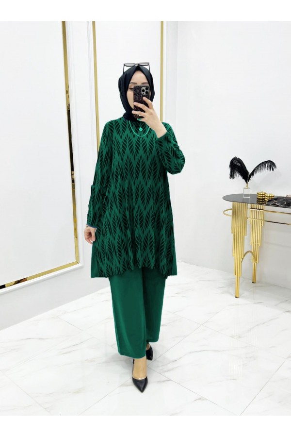 Mihrab Başak Desen Sandy İkili Takım - Zümrüt Mihrab Başak Desen Sandy İkili Takım - Zümrüt