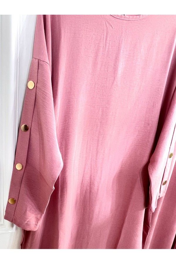 Ayperi Düğmeli Ayrobin Takım - Pudra Ayperi Düğmeli Ayrobin Takım - Pudra