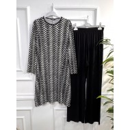 Pırıl Penye Viskon Takım - Siyah Şimşek Pırıl Penye Viskon Takım - Siyah Şimşek