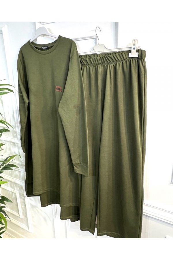 Yeşim İki İplik Arkası Uzun Penye Takım - Haki Yeşim İki İplik Arkası Uzun Penye Takım - Haki