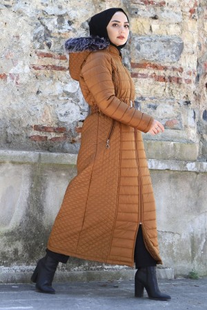 Ilgaz Kapşonlu Kapitone Kaban - Taba Ilgaz Kapşonlu Kapitone Kaban - Taba