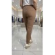 Cazibe İthal Dabıl Beli Lastikli Dar Paça Pantolon-Vizon