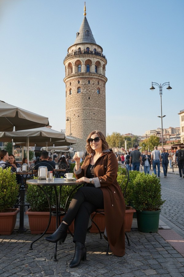 Ateş Çıkarılabilir Kapşonlu İçi Çizgili Tam Boy Trenç - Kahverengi Ateş Çıkarılabilir Kapşonlu İçi Çizgili Tam Boy Trenç - Kahverengi