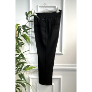 Harika Boru Paça Dört Cepli İthal Dabıl Pantolon - Siyah 