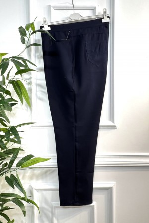 Harika Boru Paça Dört Cepli İthal Dabıl Pantolon - Lacivert