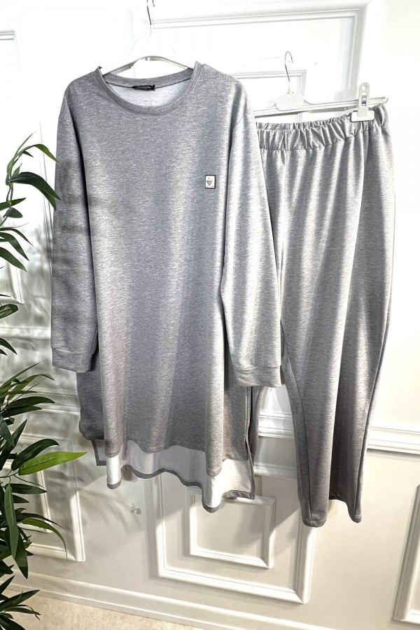 Yeşim İki İplik Arkası Uzun Penye Takım - Gri Yeşim İki İplik Arkası Uzun Penye Takım - Gri