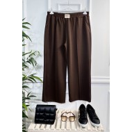 Asrın Armalı Full Esnek Beli Lastikli Bol Paça Pantolon-Kahverengi Asrın Armalı Full Esnek Beli Lastikli Bol Paça Pantolon-Kahverengi