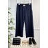 Asrın Armalı Full Esnek Beli Lastikli Bol Paça Pantolon-Lacivert