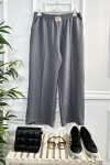Asrın Armalı Full Esnek Beli Lastikli Bol Paça Pantolon-Gri