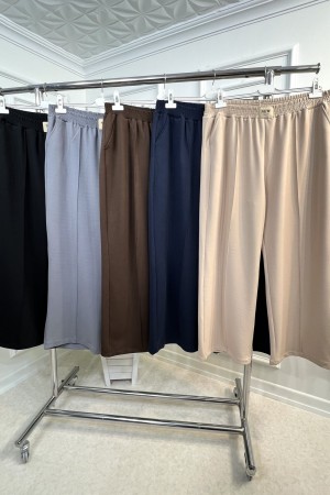 Asrın Armalı Full Esnek Beli Lastikli Bol Paça Pantolon-Gri