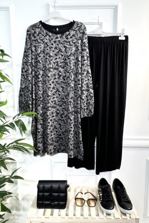 Esila Full Esnek Likralı Penye Viskon Takım-Çit Desen Esila Full Esnek Likralı Penye Viskon Takım-Çit Desen