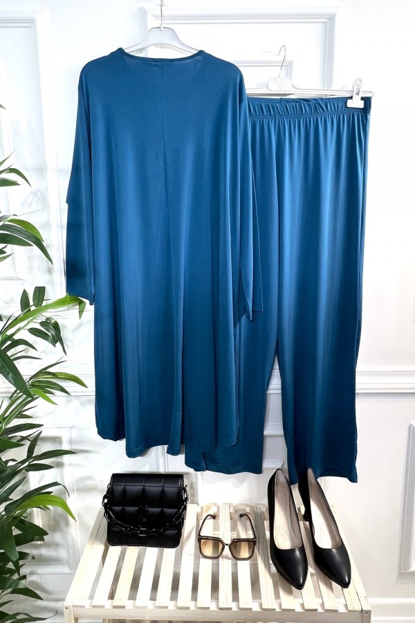 Cezire Taş Detaylı Full Esnek Sandy İkili Takım - Petrol Cezire Taş Detaylı Full Esnek Sandy İkili Takım - Petrol