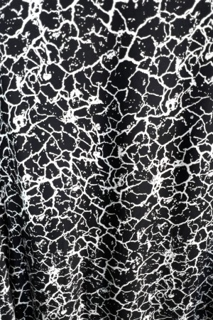 Şahane Pamuk Viskon Uzun Elbise - Siyah Beyaz Cam Kırığı