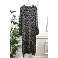 Şahane Pamuk Viskon Uzun Elbise - Siyah Matriks Desen Şahane Pamuk Viskon Uzun Elbise - Siyah Matriks Desen