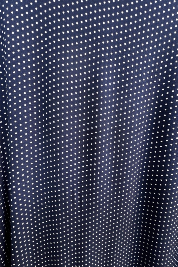 Şahane Pamuk Viskon Uzun Elbise - Lacivert Küçük Puanlı Şahane Pamuk Viskon Uzun Elbise - Lacivert Küçük Puanlı