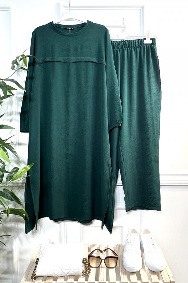 Hera Önü Patlı Uzun Ayrobin İkili Takım - Zümrüt Hera Önü Patlı Uzun Ayrobin İkili Takım - Zümrüt