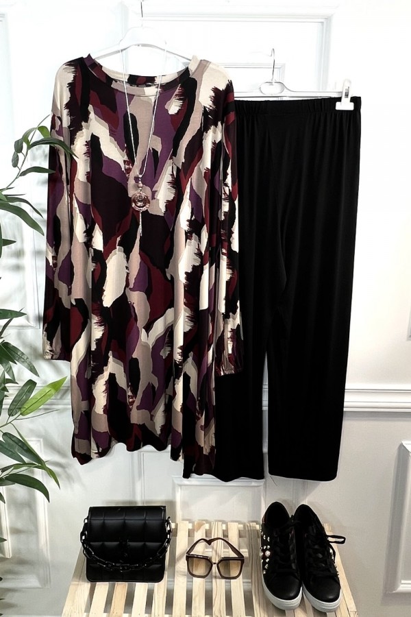 Esila Full Esnek Likralı Penye Viskon Takım-Mor Dalga Esila Full Esnek Likralı Penye Viskon Takım-Mor Dalga