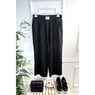 Cansu Sofya Keten Armalı Bol Paça Pantolon-Siyah Cansu Sofya Keten Armalı Bol Paça Pantolon-Siyah