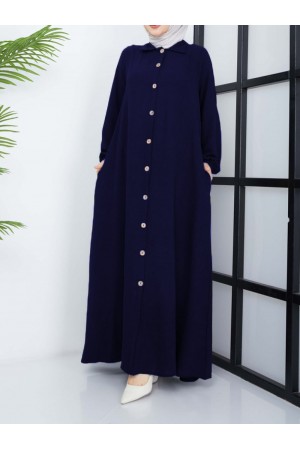 Nilperi Düğmeli  Ayrobin  Ferace - Lacivert