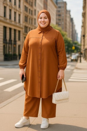 Majeste Önü Pileli Ayrobin İkili Takım - Soğan