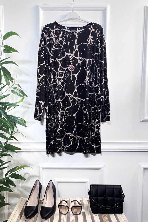 Kıvılcım Full Likralı Penye Viskon Tunik -Cam Kırığı Kıvılcım Full Likralı Penye Viskon Tunik -Cam Kırığı