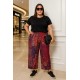 Kiraz Pamuk Viskon Cepli Bol Paça Pantolon-Kırmızı Etnik Kiraz Pamuk Viskon Cepli Bol Paça Pantolon-Kırmızı Etnik