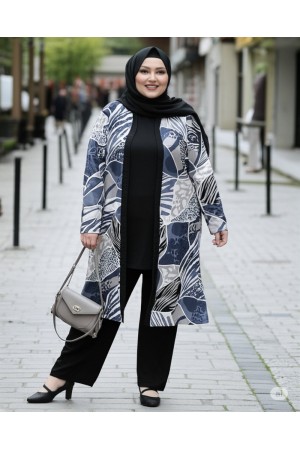 Kumru Pamuk Penye Viskon Üçlü Takım-Gri Deniz