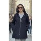 Parla Kapüşonlu Fermuarlı Kısa Polar Ceket- Lacivert