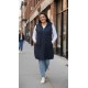 Ayça Kapüşonlu Uzun Polar Yelek - Lacivert Ayça Kapüşonlu Uzun Polar Yelek - Lacivert