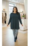 Ahu Oyşo İki İplik Penye Tunik - Antrasit