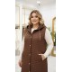Türkan Kapüşonu Çıkabilir Kapitone Yelek - Kahverengi 