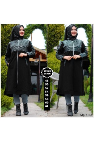 Büyük Beden Pul Payetli Kap  Siyah