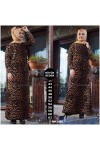 Büyük Beden Pamuklu Kumaş Desenli Elbise  Leopar