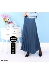 Büyük Beden Piliseli Etek  Petrol Mavi