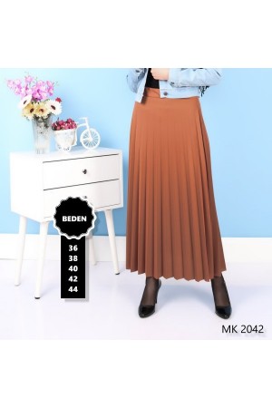 Piliseli Kloş Etek  Taba