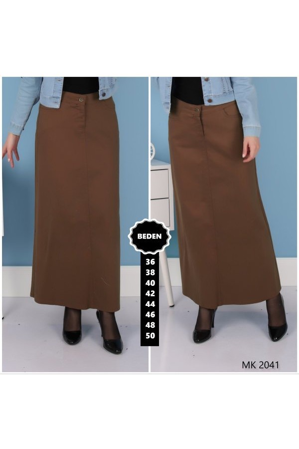 Cepli Spor Kesim Etek Açık Kahve Cepli Spor Kesim Etek Açık Kahve