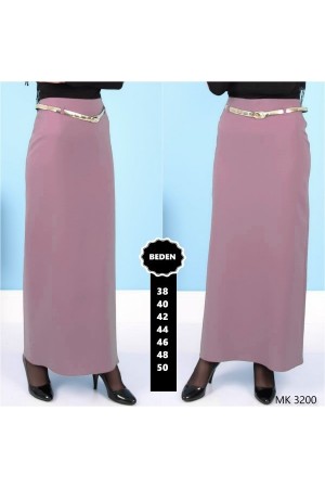 Kemerli Astarlı Kalem Etek Pudra Kemerli Astarlı Kalem Etek Pudra