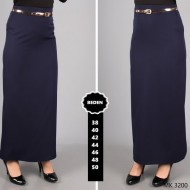 Kemerli Astarlı Kalem Etek  Lacivert