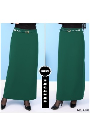 Kemerli Astarlı Kalem Etek Koyu Zümrüt Kemerli Astarlı Kalem Etek Koyu Zümrüt