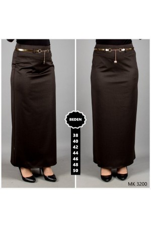 Kemerli Astarlı Kalem Etek Kahverengi Kemerli Astarlı Kalem Etek Kahverengi