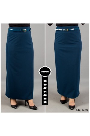 Kemerli Astarlı Kalem Etek Koyu Petrol Kemerli Astarlı Kalem Etek Koyu Petrol