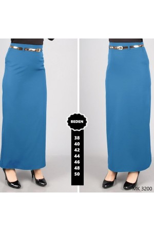 Kemerli Astarlı Kalem Etek Açık Mavi Kemerli Astarlı Kalem Etek Açık Mavi
