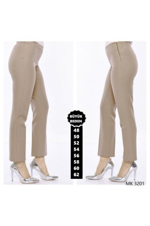 Büyük Beden Yandan Fermuarlı Bayan Yüksek Bel Kumaş Pantolon Taş Büyük Beden Yandan Fermuarlı Bayan Yüksek Bel Kumaş Pantolon Taş