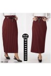 Büyük Beden Dabıl Krep Piliseli Kalem Etek  Koyu Bordo