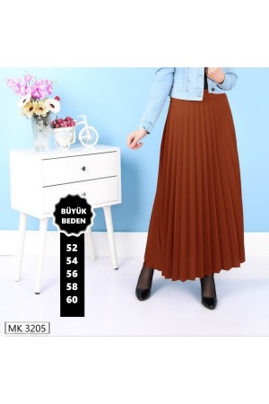 Büyük Beden Süper Batdal Piliseli Astarlı Etek Kiremit Büyük Beden Süper Batdal Piliseli Astarlı Etek Kiremit